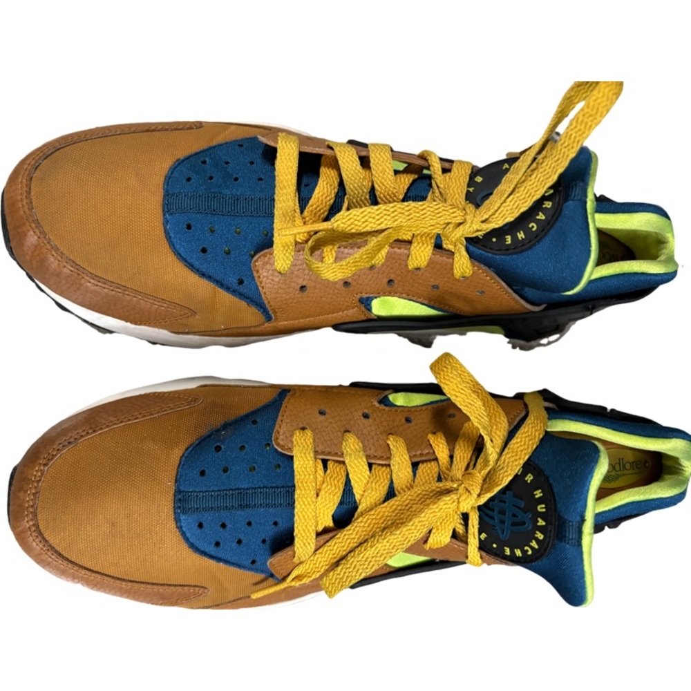 Nike Air Huarache Run Desert Ochre Blue Force Volt 318429 701 Men Size 13 - Picture 4 of 8